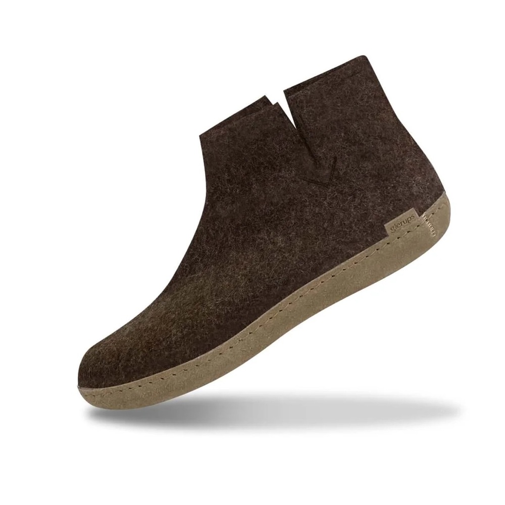 NWT Glerups BOOT WITH LEATHER SOLE - NATURE BROWN